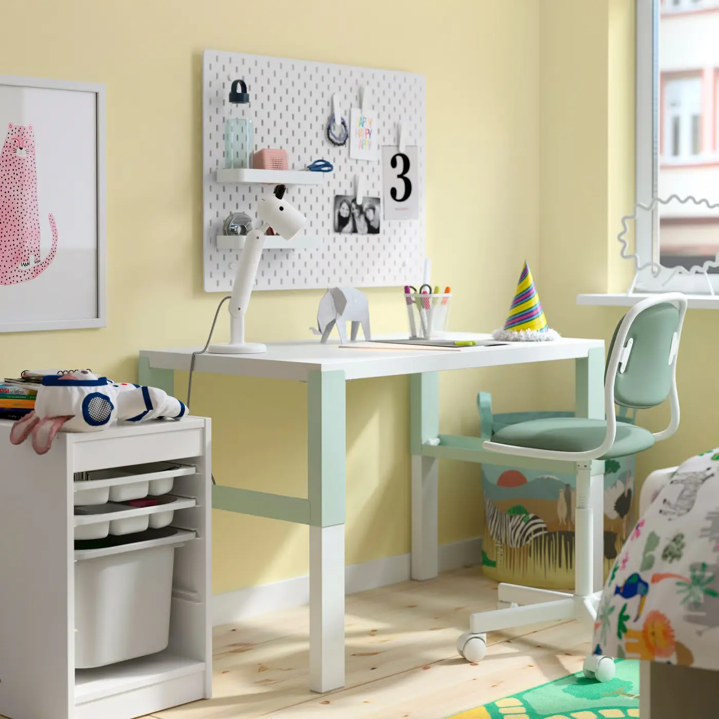 Письменный стол Ikea Pahl 96x58 (Белый/Светло-зеленый) - 4