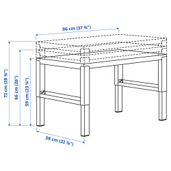 Письменный стол Ikea Pahl 96x58 (Белый/Светло-зеленый) Thumb