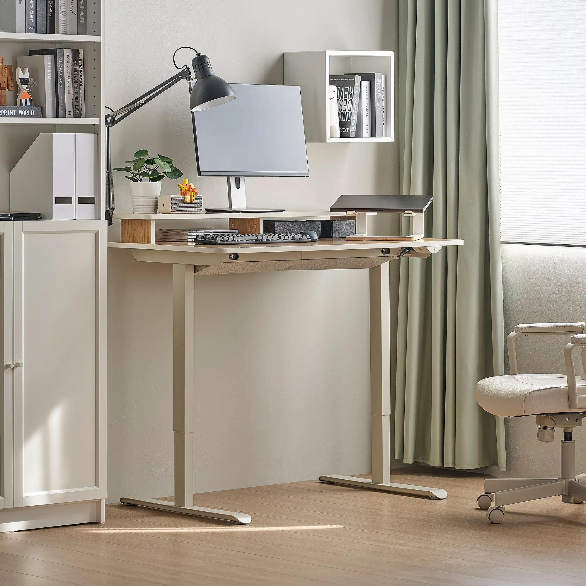 Письменный стол Ikea Travsport электрический 120x70 (Дуб/Бежевый) - 7