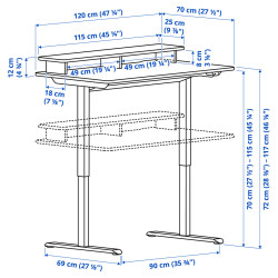 Письменный стол Ikea Travsport электрический 120x70 (Дуб/Бежевый) Thumb