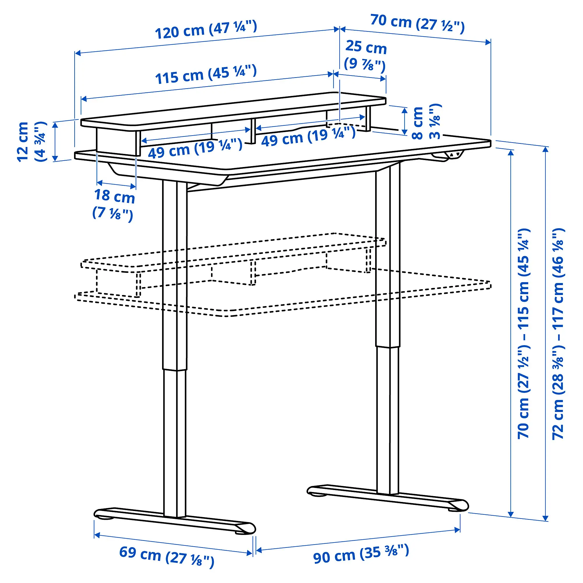 Письменный стол Ikea Travsport электрический 120x70 (Дуб/Бежевый) - 8