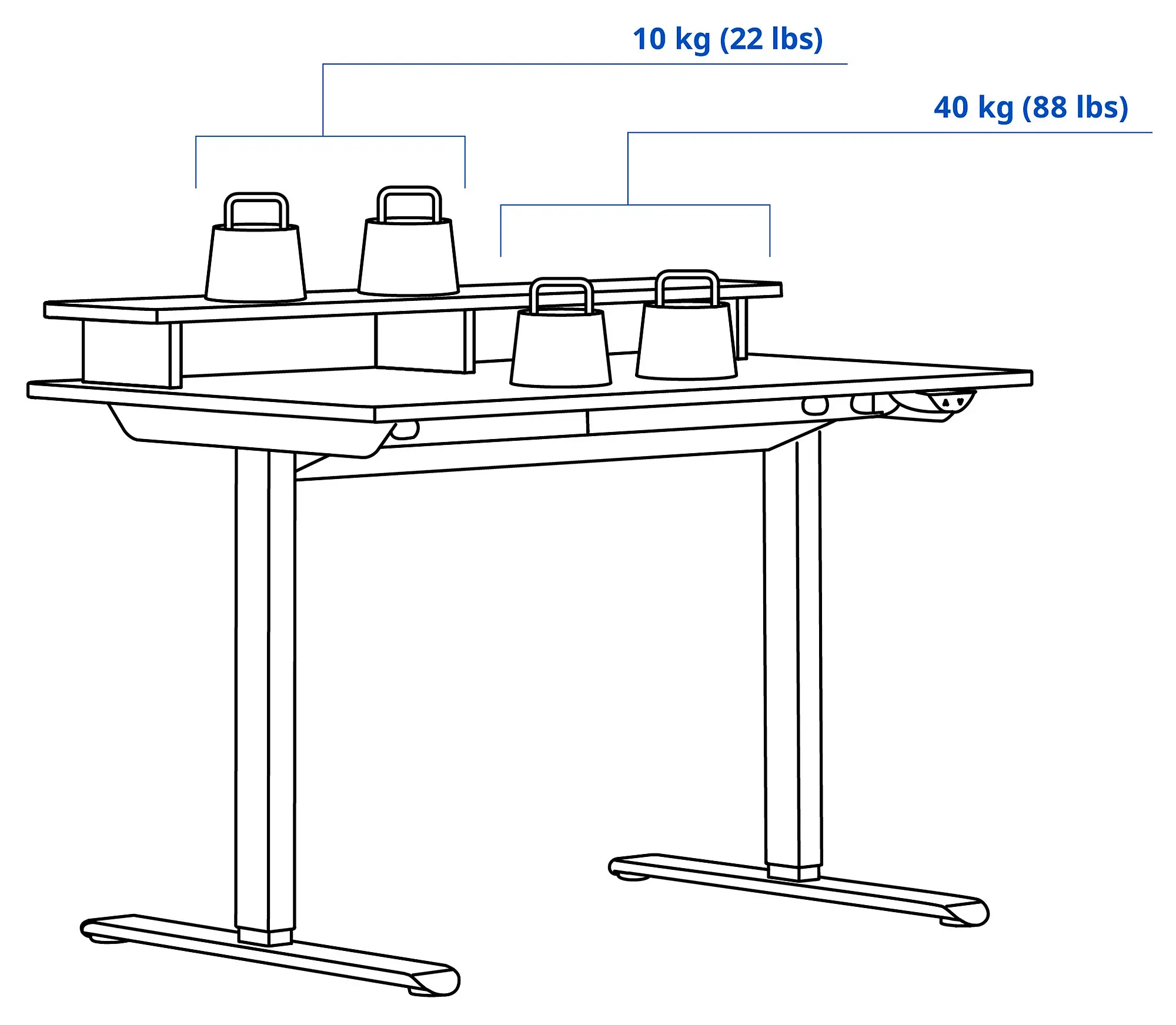 Письменный стол Ikea Travsport электрический 120x70 (Дуб/Бежевый) - 9