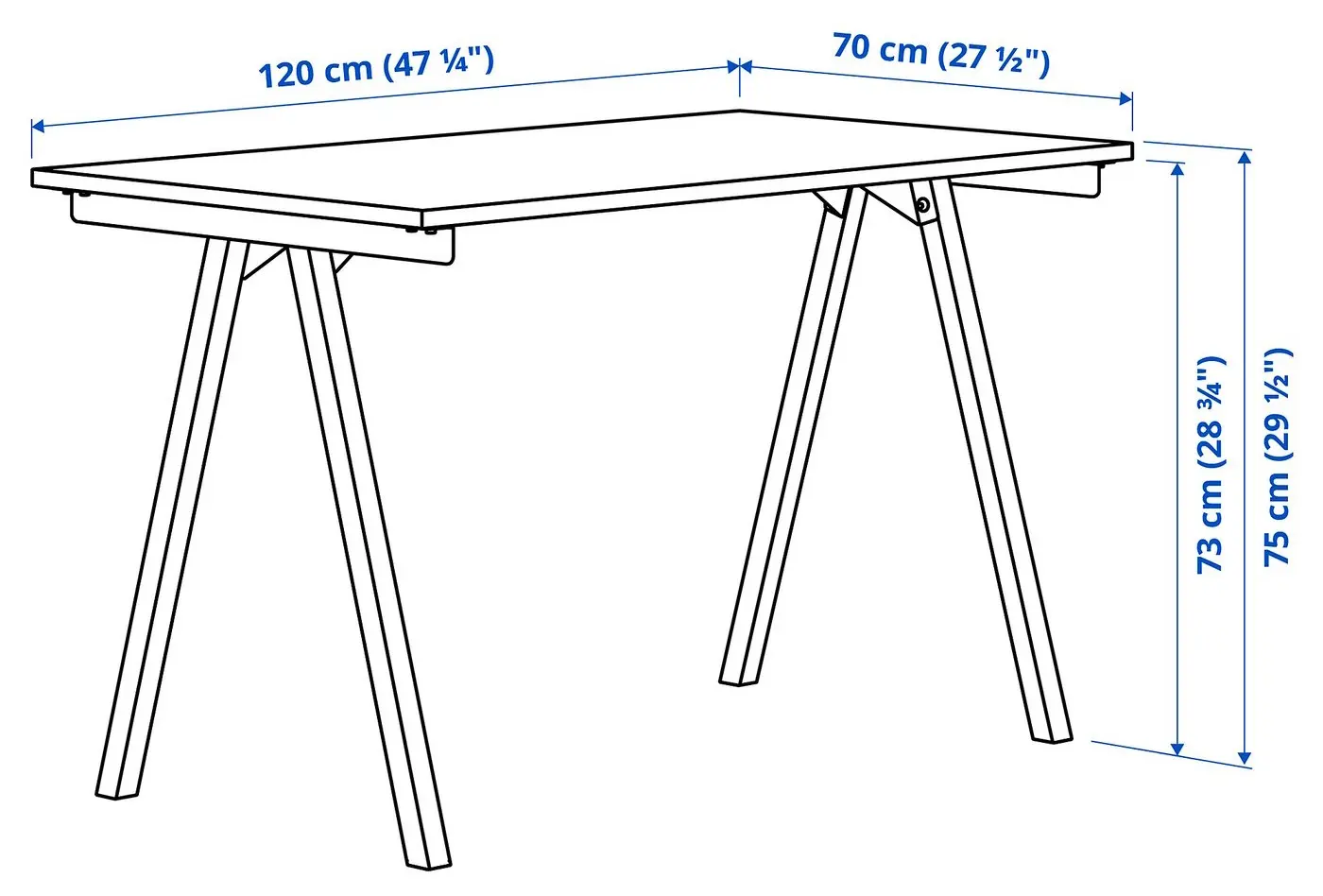 Письменный стол Ikea Trotten 120x70 (Белый) - 2