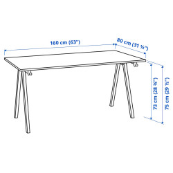 Письменный стол Ikea Trotten 160x80 (Белый) Thumb