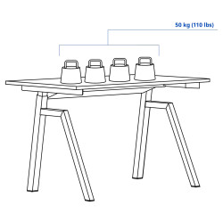 Masa de birou Ikea Trotten electric 120x70 (Alb) Thumb