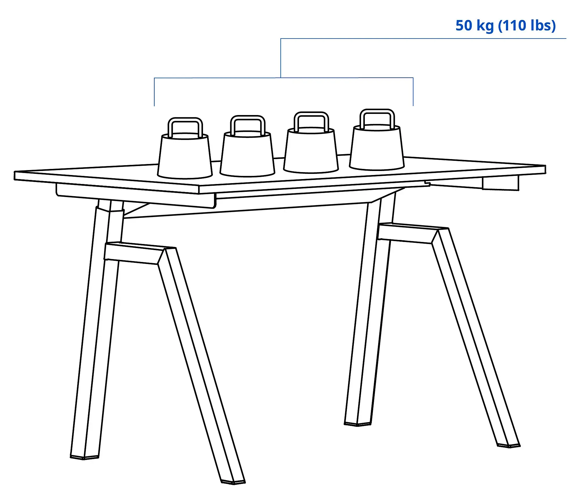 Masa de birou Ikea Trotten electric 120x70 (Alb) - 8