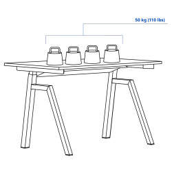 Письменный стол Ikea Trotten электрический 120x70 (Ясень/Белый) Thumb