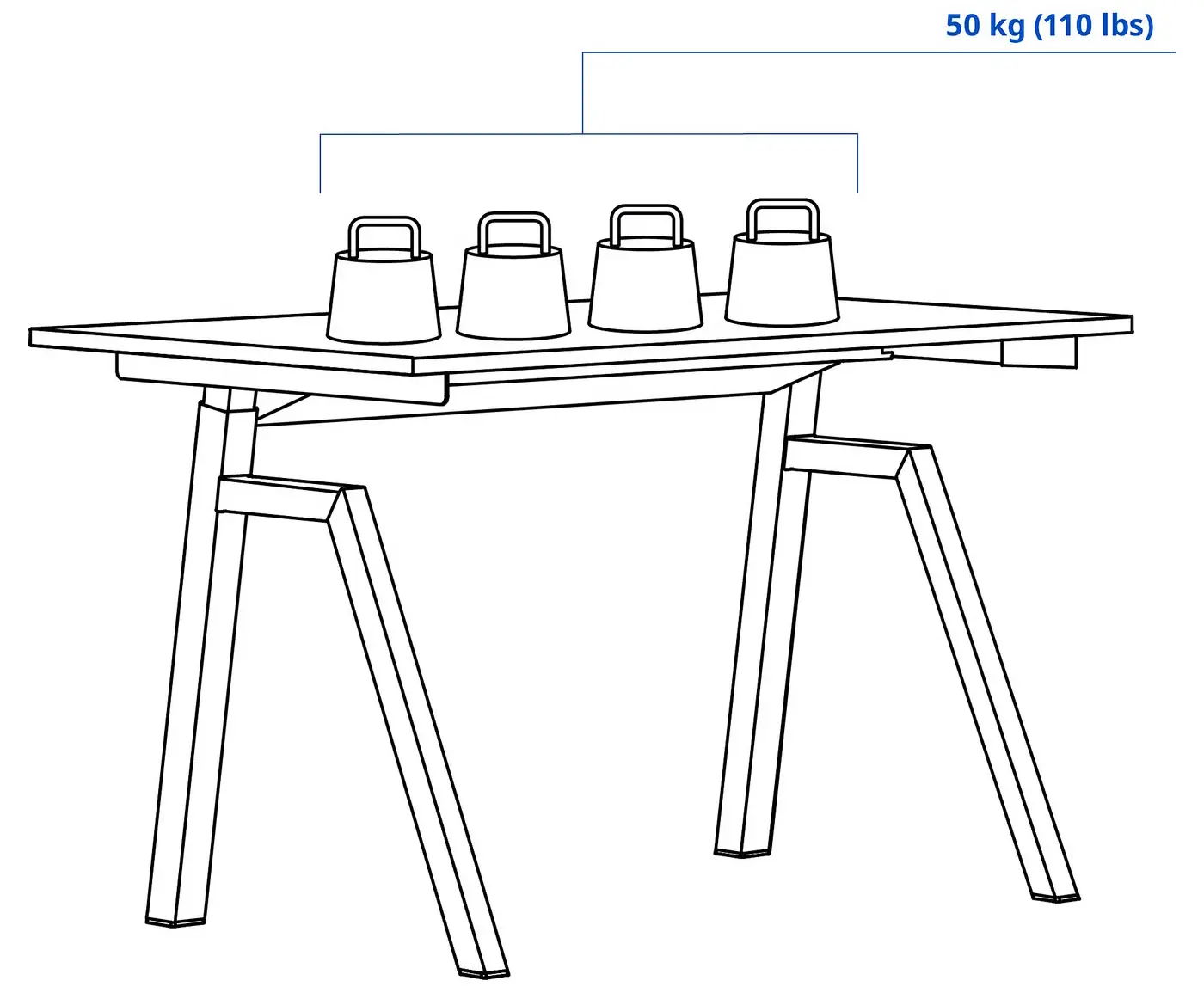 Masa de birou Ikea Trotten electric 160x80 (Frasin/Alb) - 8