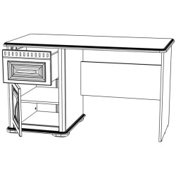 Masa de birou МЛ-Мебель Marsel 2 №17 130cm (White/Polar Oak) Thumb