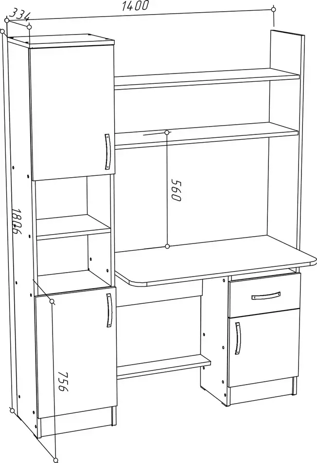 Masa de birou МЛ-Мебель ML-7 140cm (Golden Oak/White) - 5