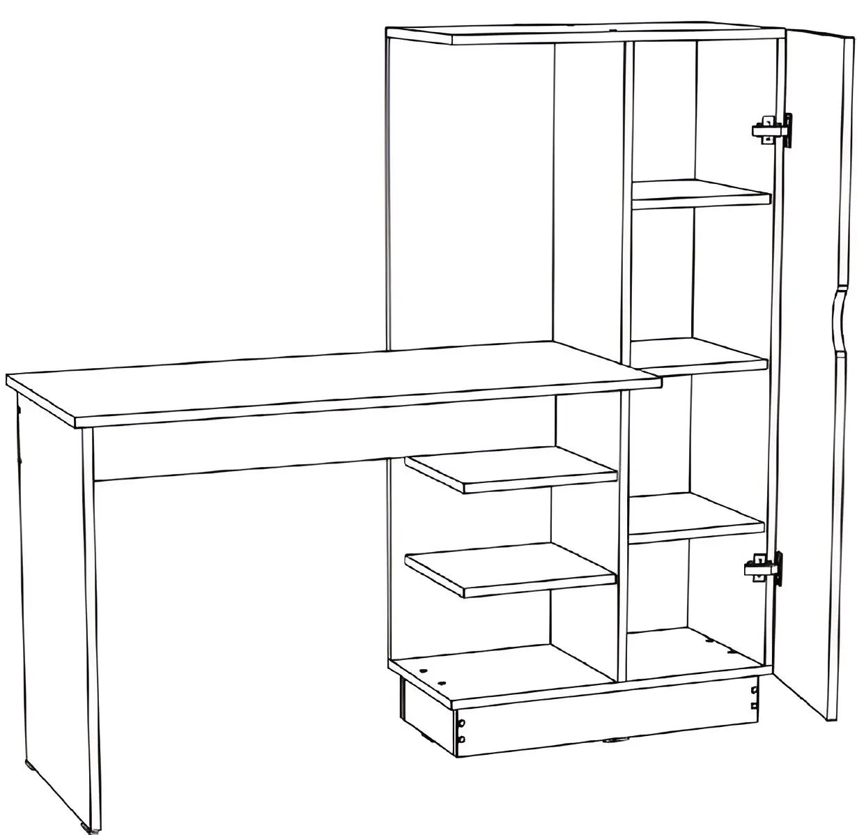 Письменный стол МЛ-Мебель Юниор 4 143.6см Правая (Ателье Светлый/Белый) - 3