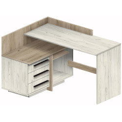Masa de birou Modern 129x85x100 colt 7 (Craft Oak White/Craft Oak Gray) Thumb