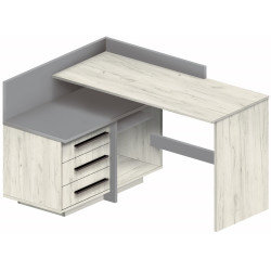 Masa de birou Modern 129x85x100 colt 7 (Craft Oak White/Slate Gray) Thumb