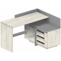 Masa de birou Modern 129x85x100 colt Г (Craft Oak White/Slate Gray) Thumb