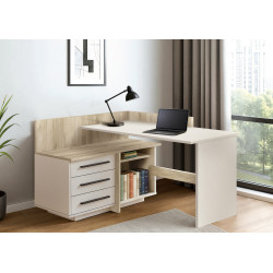 Письменный стол Modern 129x85x100cm Cashmere/Craft Oak Gray (угол 7)