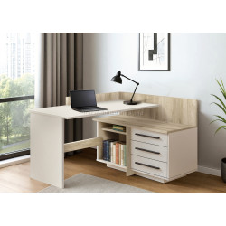 Письменный стол Modern 129x85x100cm Cashmere/Craft Oak Gray (угол Г)
