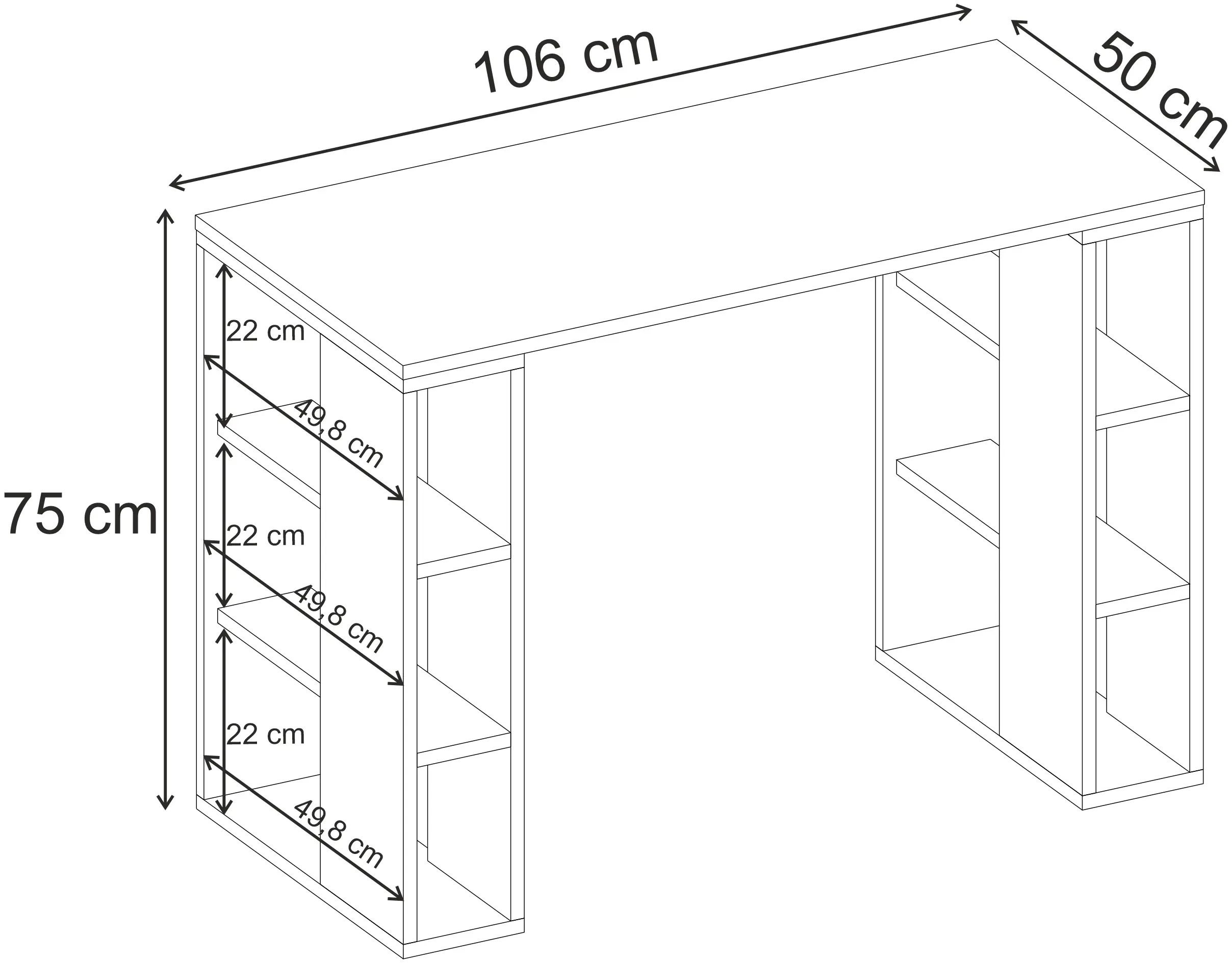 Письменный стол Showdeko Colmar 106cm (Hitit) - 5