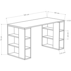 Письменный стол Showdeko Colmar 140cm (White/Anthracite) Thumb