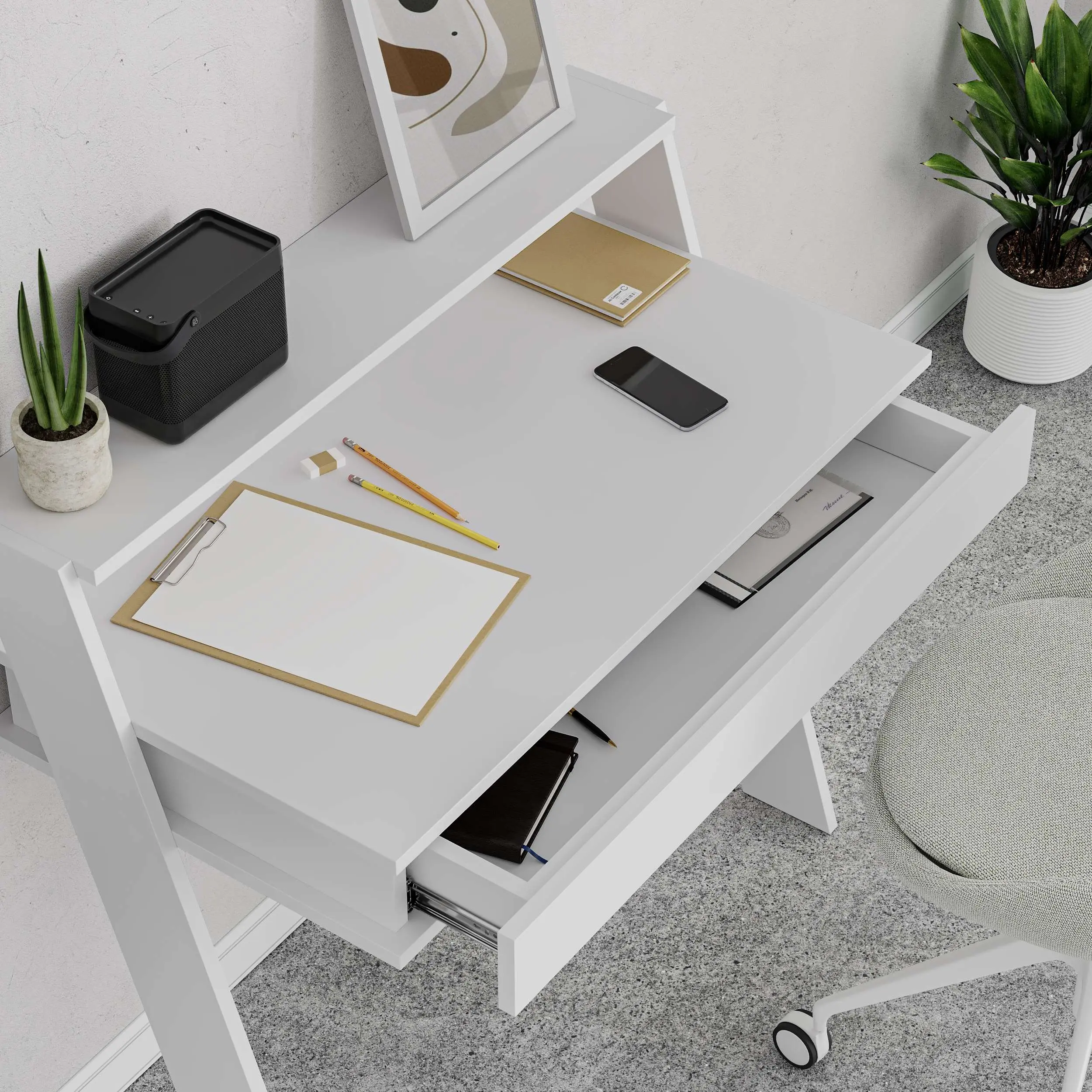 Masa de birou Showdeko Cowork (White) - 3