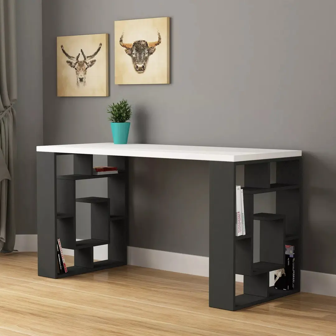 Masa de birou Showdeko Labirent (White/Anthracite)