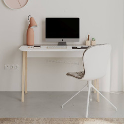 Masa de birou Showdeko Luton (White/Light Mocha)
