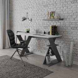Masa de birou Showdeko Papillon (White/Anthracite)