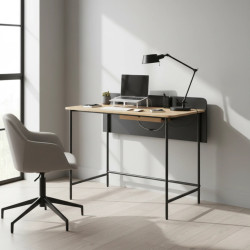 Masa de birou Tempo Kondela Kompus (Oak/Black) Thumb
