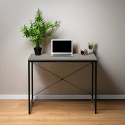 Masa de birou Tempo Kondela Mellora 90x60 (Concrete/Black)