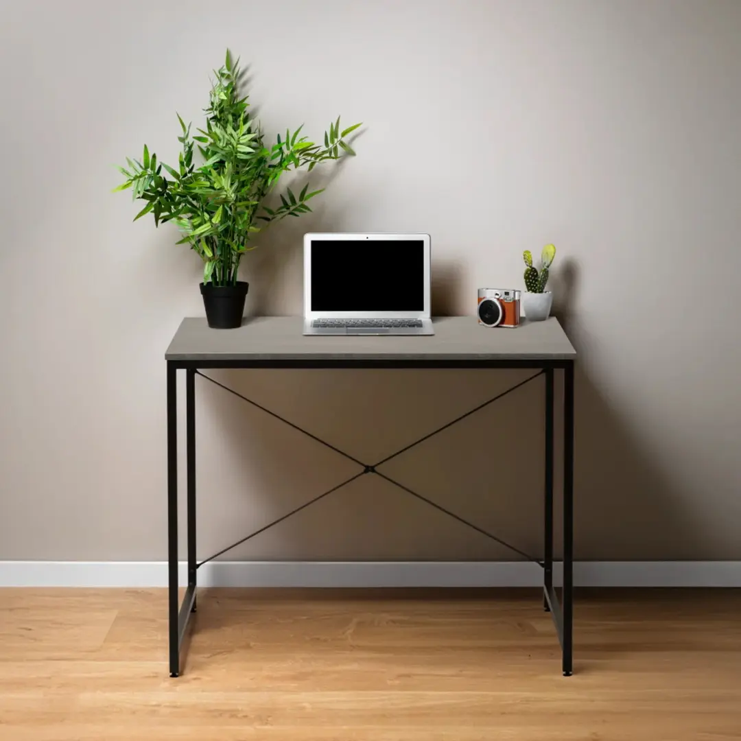 Masa de birou Tempo Kondela Mellora 90x60 (Concrete/Black)