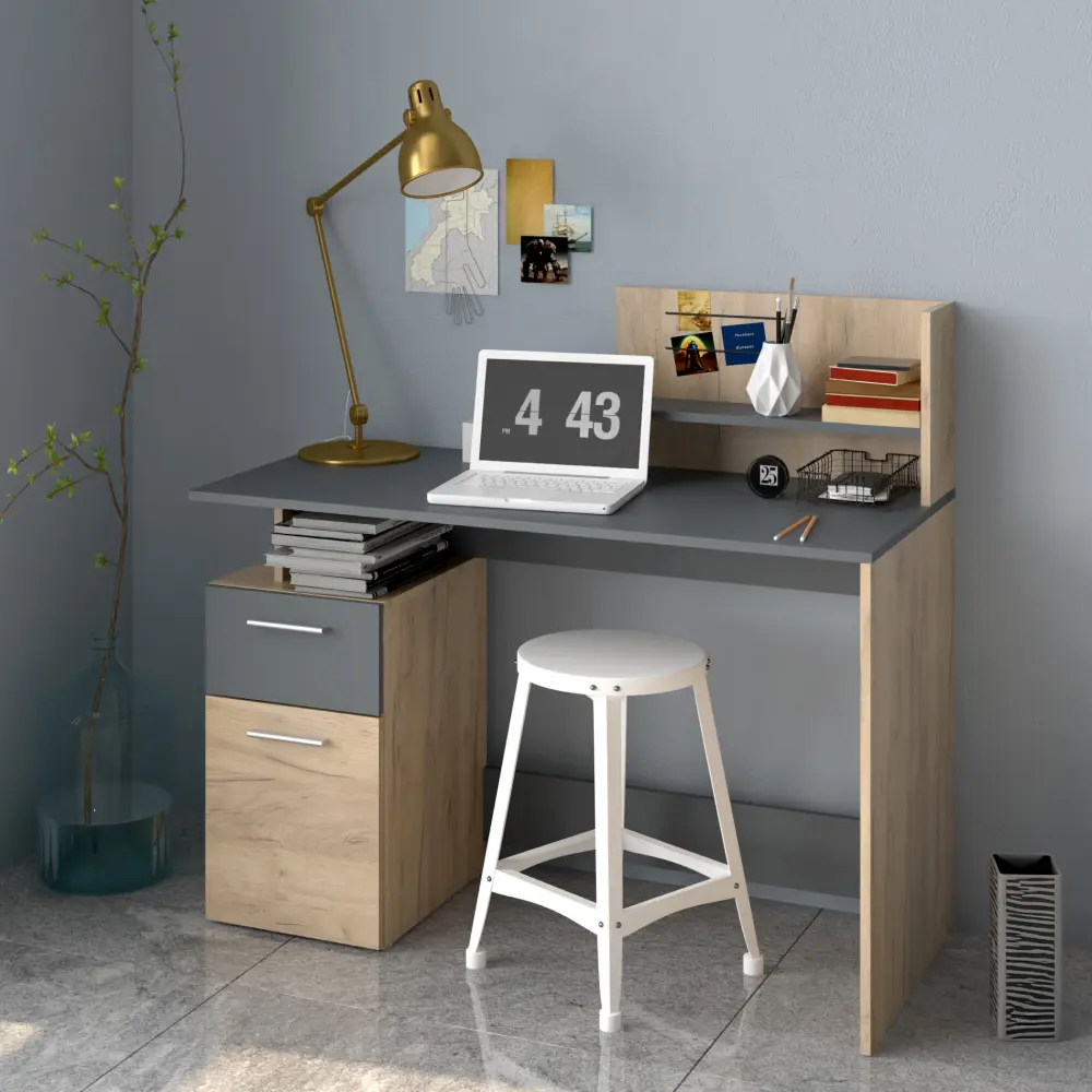 Masa de birou Tempo Kondela Platon New (Artisan Oak/Graphite)