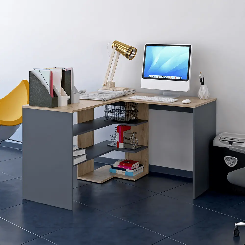 Masa de birou Tempo Kondela Tamari (Artisan Oak/Graphite)