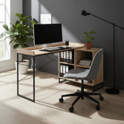 Masa de birou Tempo Kondela Ulostol (Oak/Black) Thumb