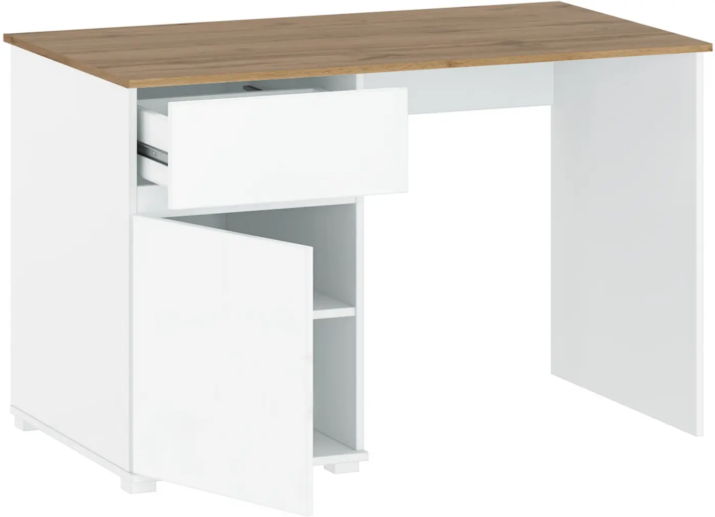 Письменный стол Tempo Kondela Vilgo 1D1S 120 (Glossy White/Wotan Oak) - 3