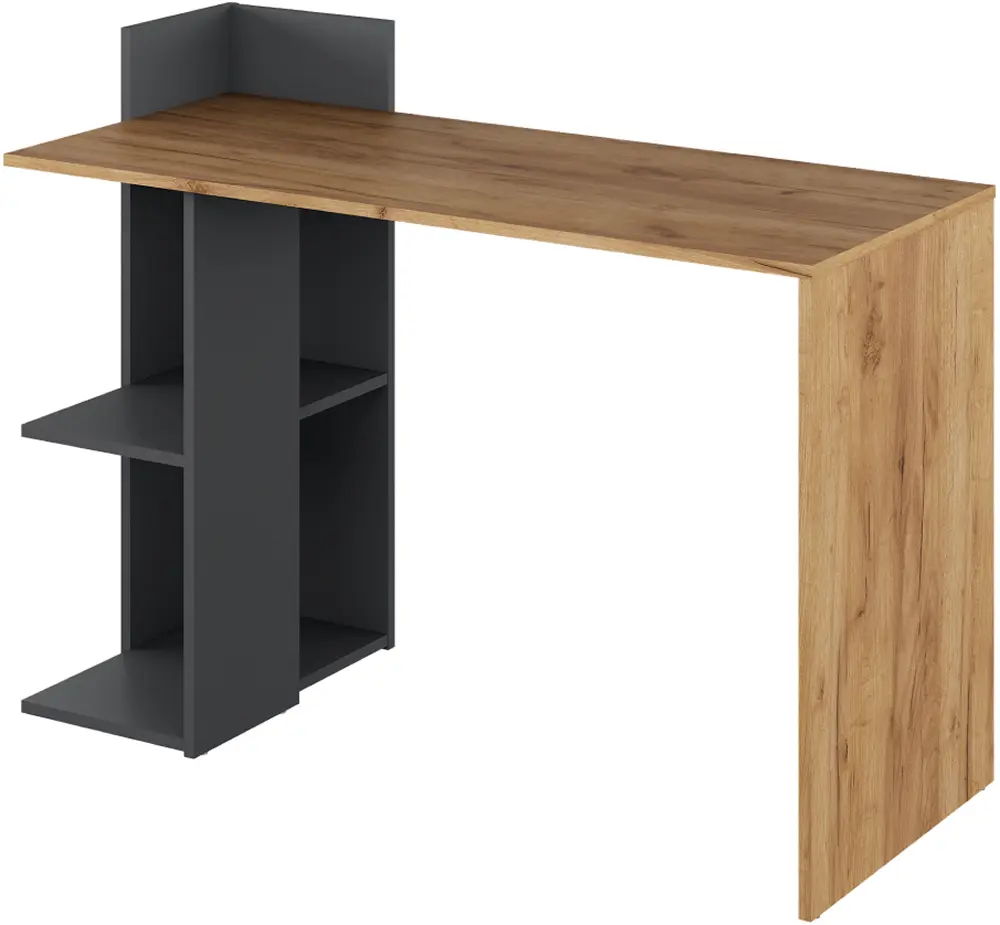 Masa de birou Tempo Kondela Zino New (Golden Craft Oak/Graphite)