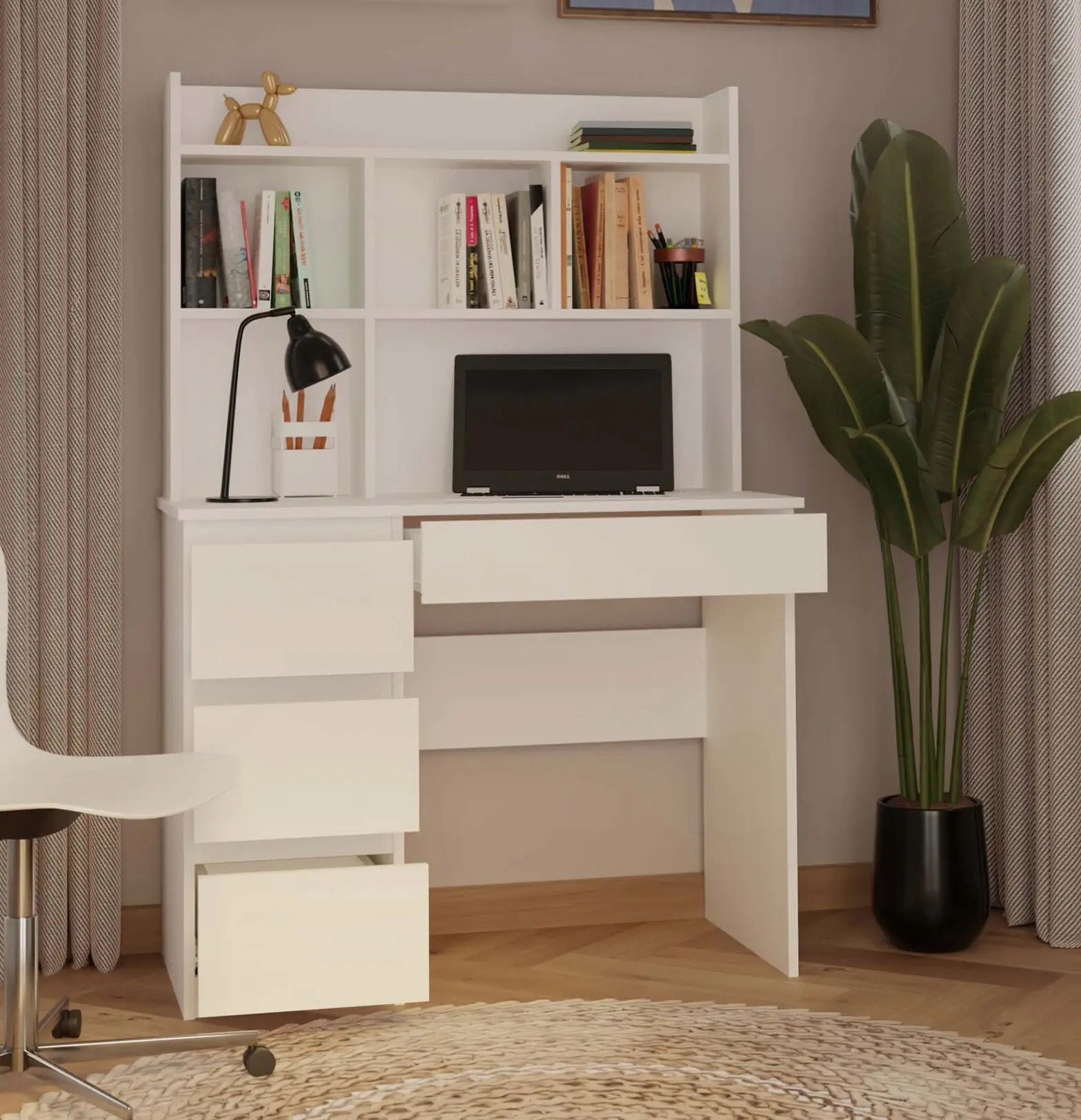 Письменный стол TopEshop Mijas Left со стеллажом (White) - 7