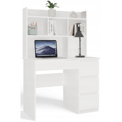 Masa birou TopEshop Mijas Right cu etajera (White) Thumb