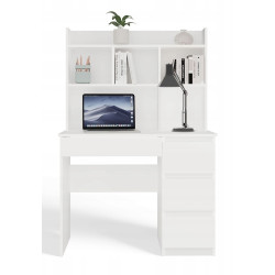 Masa birou TopEshop Mijas Right cu etajera (White) Thumb