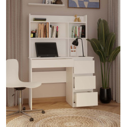 Masa birou TopEshop Mijas Right cu etajera (White) Thumb