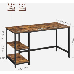 Письменный стол Vasagle LWD55X (Rustic Brown/Black) Thumb
