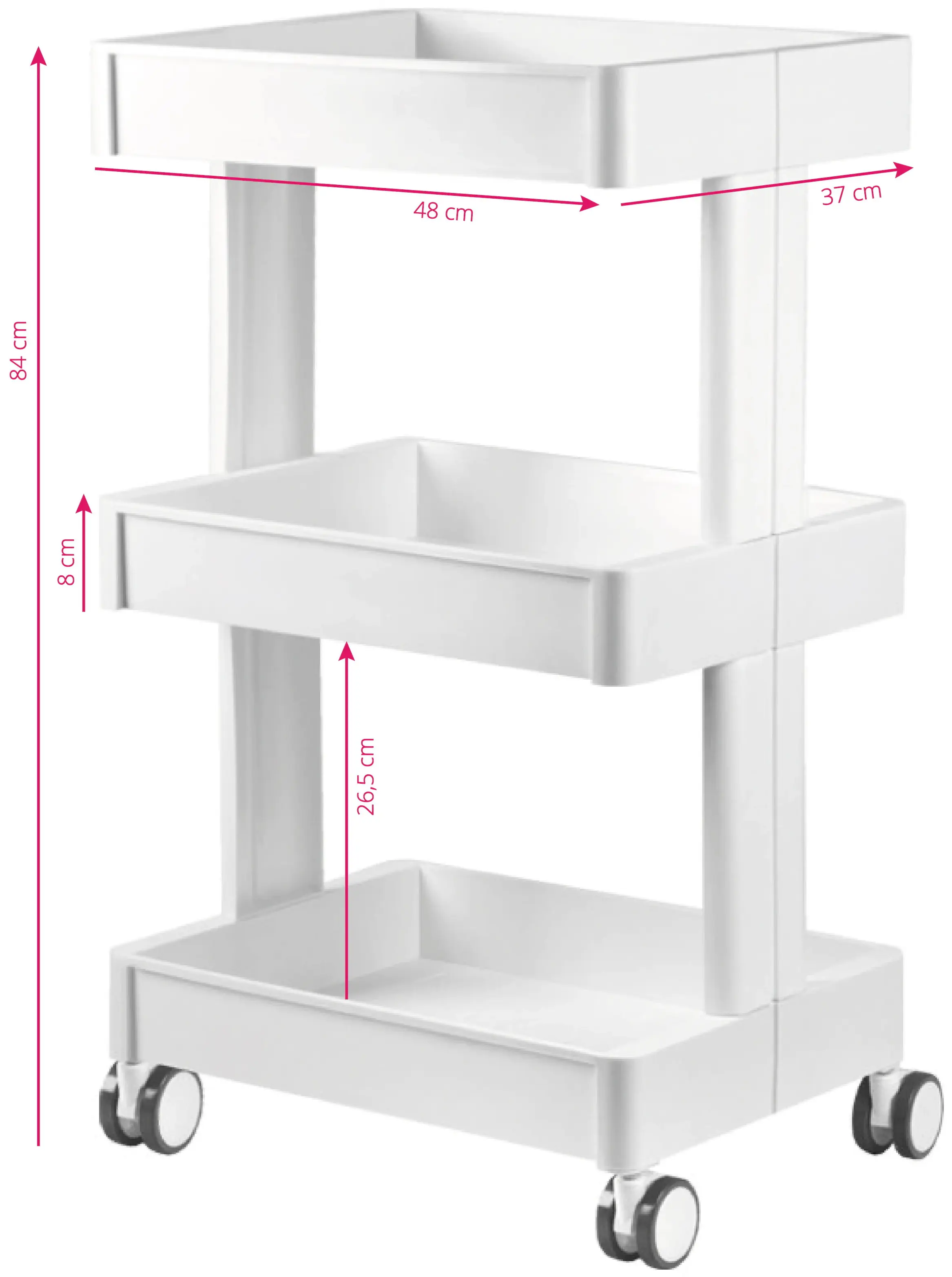 Тележка косметолога Activeshop 084 123807 (White)