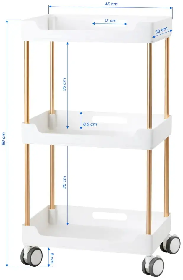 Carucior cosmetologic Activeshop 127 150656 (White/Gold) - 3