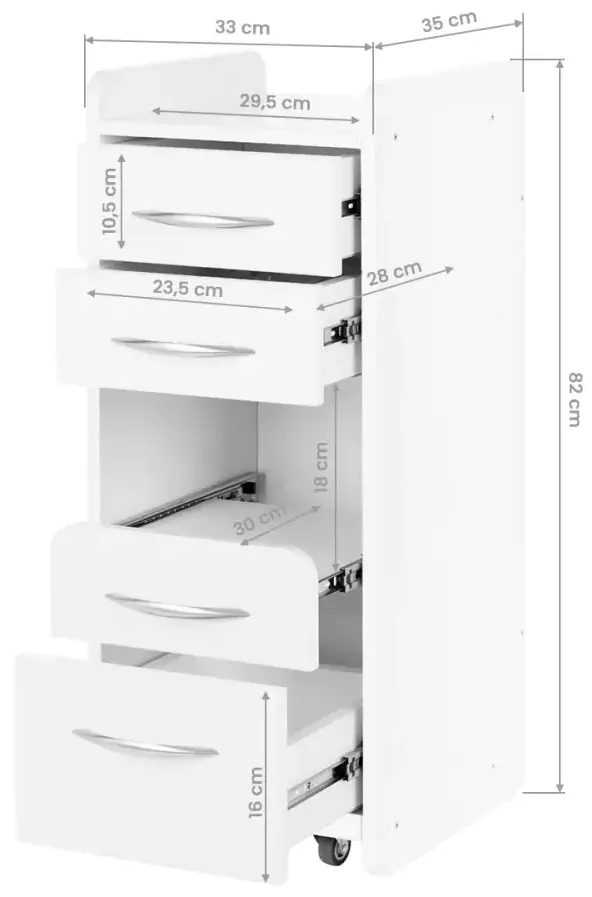 Tumba cosmetologica Activeshop Mini 969 147821 (White) - 4