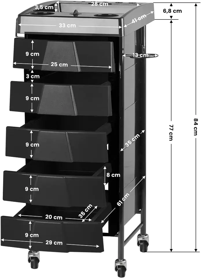 Комод парикмахера Gabbiano 008 109334 (Black)