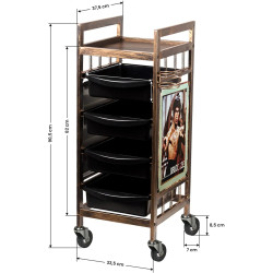 Carucior de coafor Gabbiano 8-139 123793 (Gold/Black) Thumb