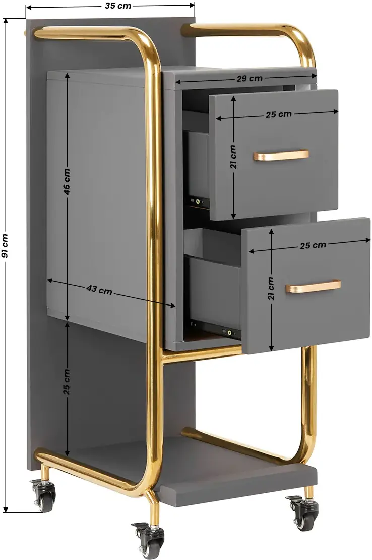 Тележка парикмахера Gabbiano Solo 135396 (Grey/Gold)