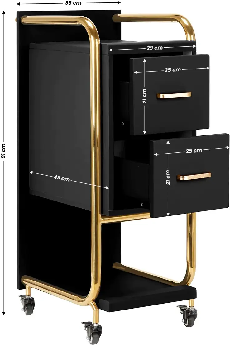 Тележка парикмахера Gabbiano Solo 141233 (Black/Gold)