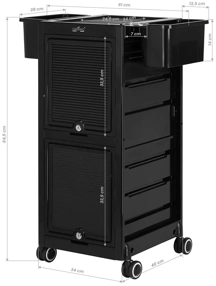 Тележка косметологическая Gabbiano 68C 147024 (Black) - 3