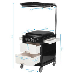Тележка косметологическая с подножкой Gabbiano 16 Plus 125885 (Black/White) Thumb