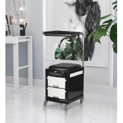 Тележка косметологическая с подножкой Gabbiano 16 Plus 125885 (Black/White)