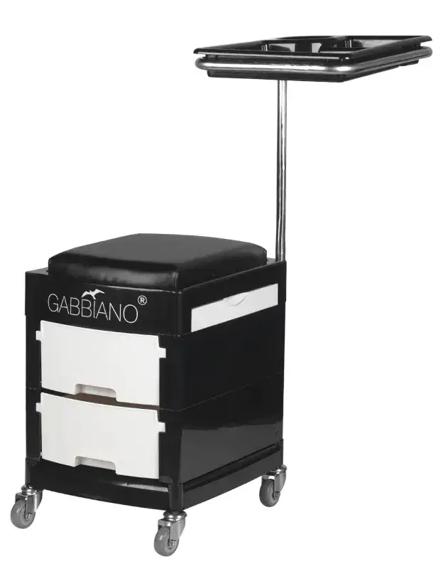 Тележка косметологическая с подножкой Gabbiano 16 Plus 125885 (Black/White) - 5